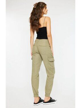KanCan Harvard High Rise Joggers in Olive - Sz 9/28 - New